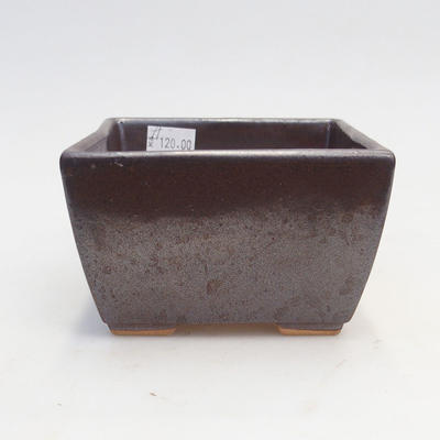 Keramik Bonsai Schüssel 11 x 11 x 6,5 cm, Farbe braun - 2. Qualität - 1