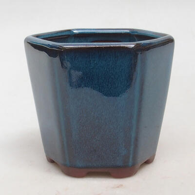 Bonsaischale aus Keramik 8,5 x 8 x 7,5 cm, Farbe blau - 1