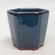 Bonsaischale aus Keramik 8,5 x 8 x 7,5 cm, Farbe blau - 1/3