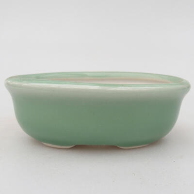 Keramik-Bonsaischale 9 x 6,5 x 3 cm, Farbe grün - 1