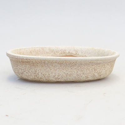 Keramik Bonsai Schüssel 12 x 8 x 3,5 cm, Farbe beige - 2. Qualität - 1