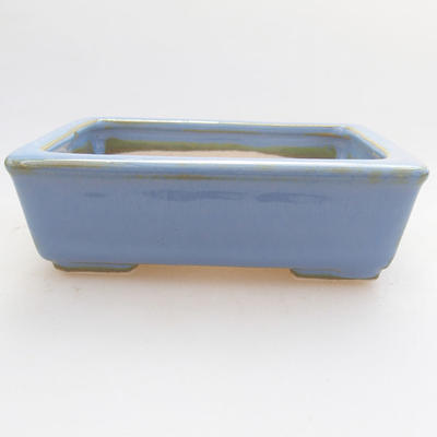 Keramische Bonsai-Schale 10,5 x 8,5 x 3 cm, Farbe blau - 1