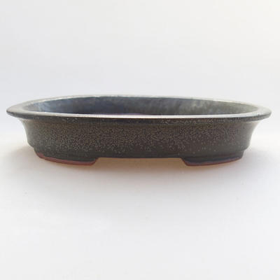 Keramische Bonsai-Schale 12 x 10 x 2,5 cm, graue Farbe - 1
