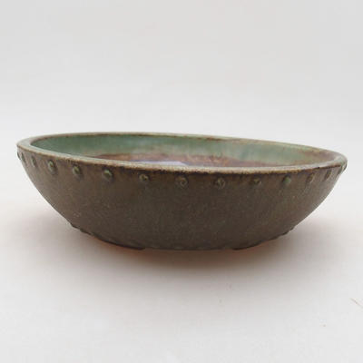Keramische Bonsai-Schale 17 x 17 x 4,5 cm, Farbe grün - 1