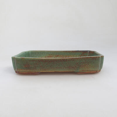 Bonsaischale aus Keramik 17,5 x 13 x 3 cm, Farbe grün - 1
