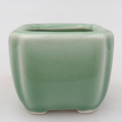 Keramik-Bonsaischale 6,5 x 6,5 x 5,5 cm, Farbe grün - 1