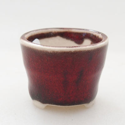 Mini Bonsai Schüssel 3 x 3 x 2,5 cm, Farbe rot - 1