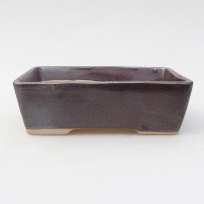 Keramik Bonsai Schüssel 12,5 x 9 x 4 cm, braune Farbe - 2. Qualität - 1