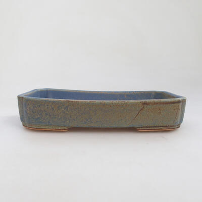 Bonsaischale aus Keramik 17,5 x 13 x 3 cm, Farbe blau - 1