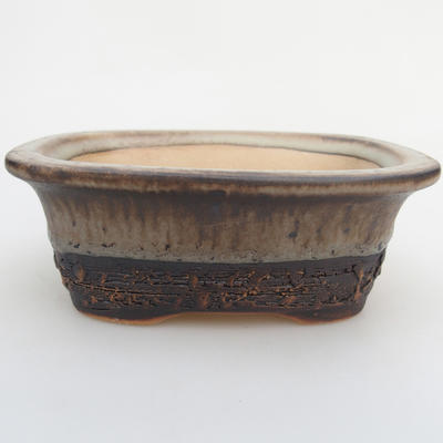 Keramik-Bonsaischale 12 x 9 x 5 cm, grüngraue Farbe - 1