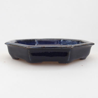 Keramische Bonsai-Schale 11 x 11 x 2 cm, Farbe blau - 1