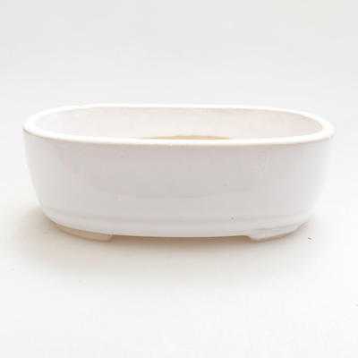 Keramische Bonsai-Schale 12,5 x 8,5 x 3,5 cm, weiße Farbe - 1