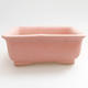 Keramik Bonsai Schüssel 12 x 10 x 4,5 cm, Farbe rosa - 1/4
