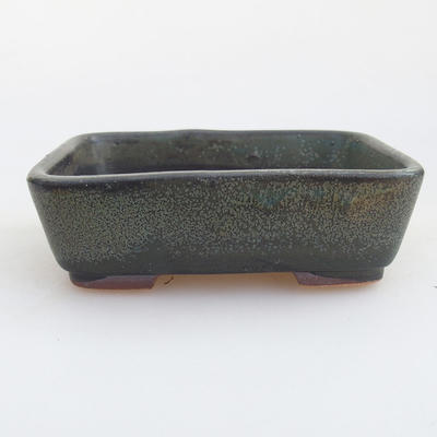 Keramische Bonsai-Schale 12 x 9,5 x 3,5 cm, graue Farbe - 1