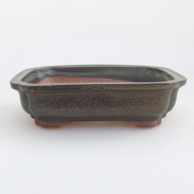 Keramische Bonsai-Schale 13 x 10 x 3,5 cm, graue Farbe - 1