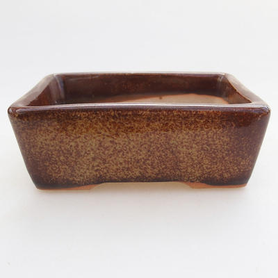Keramische Bonsai-Schale 9,5 x 7 x 3 cm, braune Farbe - 1