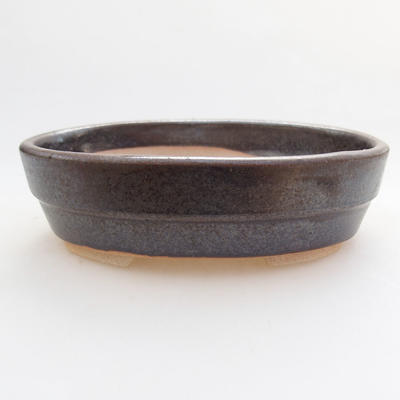 Bonsai-Keramikschale 13 x 10 x 3,5 cm, Metallfarbe - 1