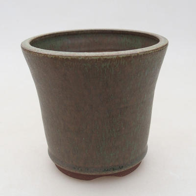 Keramische Bonsai-Schale 10 x 10 x 9,5 cm, Farbe braun-grün - 1