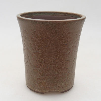 Keramische Bonsai-Schale 9,5 x 9,5 x 10,5 cm, braune Farbe - 1