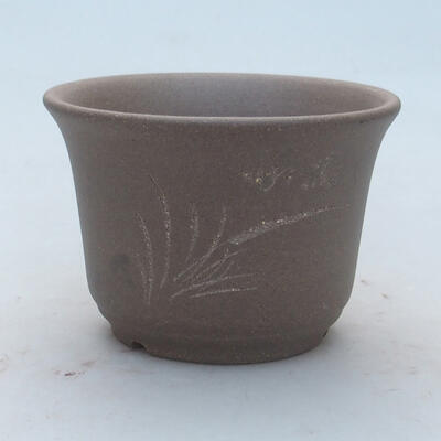 Bonsaischale aus Keramik 9 x 9 x 6,5 cm, Farbe braun - 1