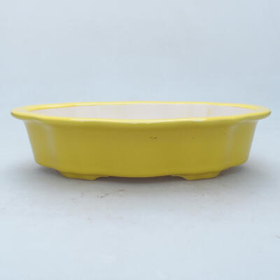 Bonsaischale aus Keramik 26 x 17 x 6 cm, Farbe gelb - 1