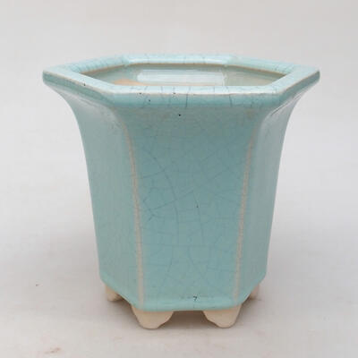 Bonsaischale aus Keramik 13 x 12 x 11,5 cm, Farbe blau - 1