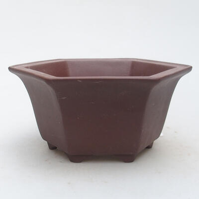 Bonsaischale aus Keramik 14 x 12,5 x 6,5 cm, Farbe braun - 1
