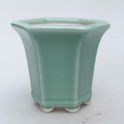 Bonsaischale aus Keramik 10 x 9 x 8,5 cm, Farbe grün - 1