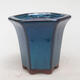 Bonsaischale aus Keramik 10 x 9 x 9 cm, Farbe blau - 1/3