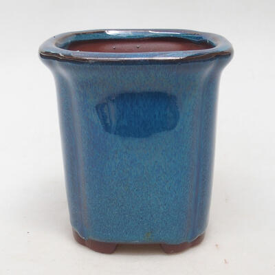 Bonsaischale aus Keramik 8,5 x 8,5 x 9,5 cm, Farbe Blau - 1