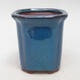 Bonsaischale aus Keramik 8,5 x 8,5 x 9,5 cm, Farbe Blau - 1/3