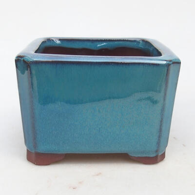 Bonsaischale aus Keramik 11 x 11 x 7,5 cm, Farbe blau - 1