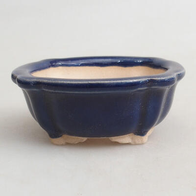 Bonsaischale aus Keramik 7,5 x 7,5 x 3 cm, Farbe blau - 1