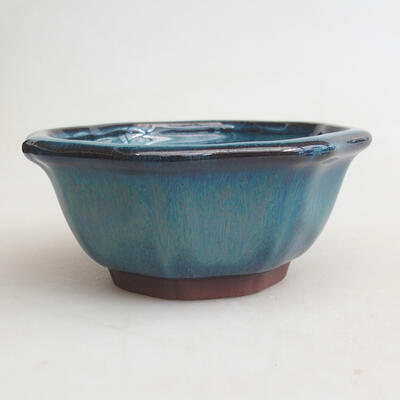 Bonsaischale aus Keramik 10,5 x 10,5 x 5 cm, Farbe Blau - 1