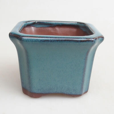 Bonsaischale aus Keramik 7 x 7 x 5 cm, Farbe blau - 1