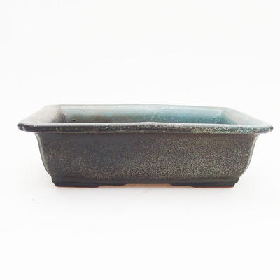 Keramik Bonsai Schüssel 14 x 10 x 4 cm, braun-blaue Farbe - 2. Qualität - 1