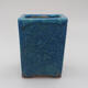 Bonsaischale aus Keramik 7,5 x 7,5 x 10 cm, Farbe Blau - 1/3