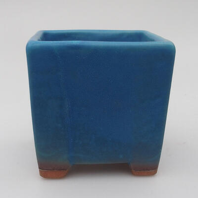 Bonsaischale aus Keramik 9 x 9 x 8,5 cm, Farbe blau - 1
