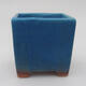 Bonsaischale aus Keramik 9 x 9 x 8,5 cm, Farbe blau - 1/3
