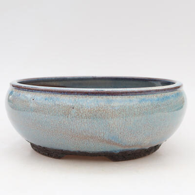 Bonsaischale aus Keramik 9 x 9 x 8,5 cm, Farbe blau - 1