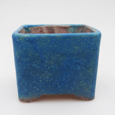 Bonsaischale aus Keramik 10 x 10 x 8,5 cm, Farbe blau - 1