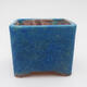 Bonsaischale aus Keramik 10 x 10 x 8,5 cm, Farbe blau - 1/3
