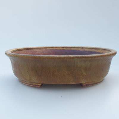 Keramik-Bonsaischale 15 x 14 x 4 cm, Farbe braun - 1