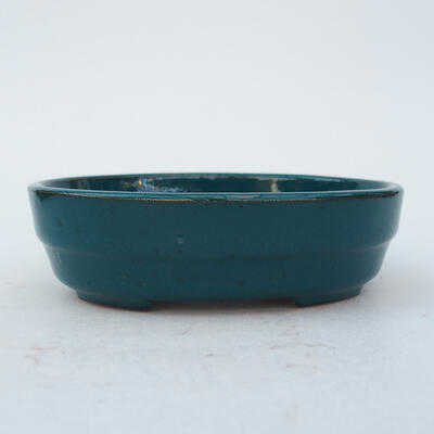 Keramik-Bonsaischale 13,5 x 10,5 x 4 cm, Farbe grün - 1