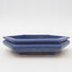 Keramik-Bonsaischale 19,5 x 17 x 3,5 cm, Farbe Blau - 1/3