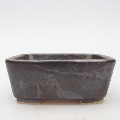 Keramik-Bonsaischale 10,5 x 9 x 4 cm, Farbe grau - 1