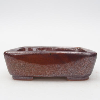 Keramik-Bonsaischale 12 x 10 x 4 cm, Farbe braun - 1