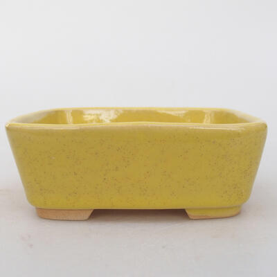 Keramik-Bonsaischale 10 x 8,5 x 3,5 cm, Farbe gelb - 1