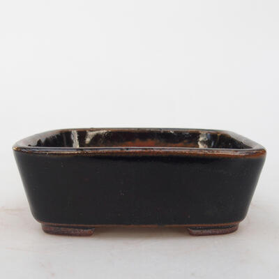 Keramik-Bonsaischale 10 x 8,5 x 3,5 cm, Farbe schwarz - 1