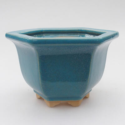 Bonsaischale aus Keramik 11 x 13 x 8 cm, Farbe blau - 1